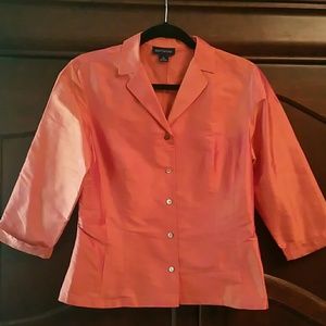 Ann Taylor Coral Silk Shirt